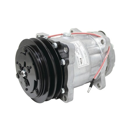 A & I Products Compressor Sanden Style (4708) w/ Clutch (2A groove 5" pulley, 12V, SD7H15 series) 7.5" x7.6" x11" A-3782613M2